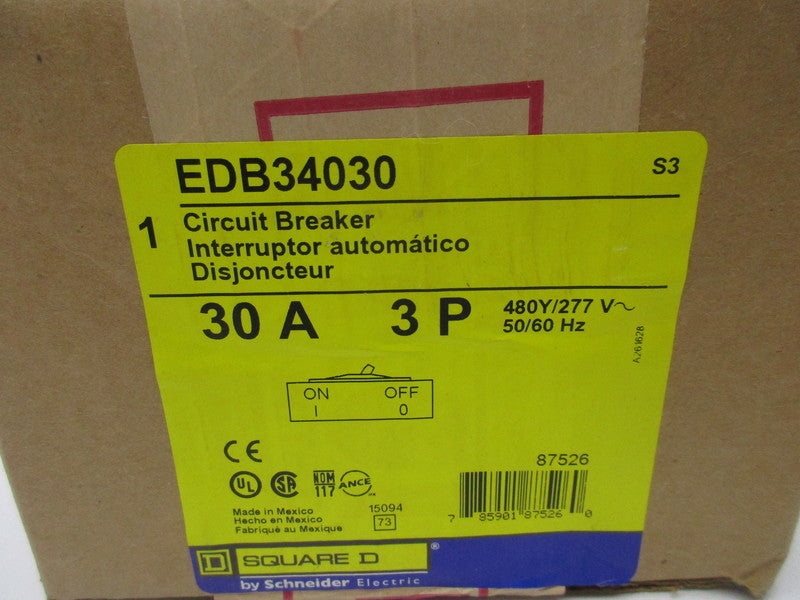 SQUARE D EDB34030 30A 480Y/277V NSFS