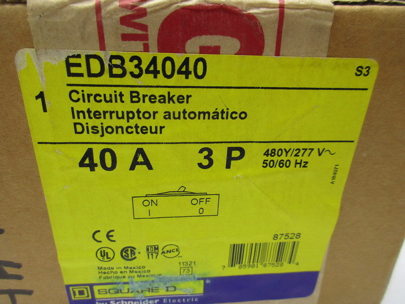 SQUARE D EDB34040 40A 480Y/277V NSFS