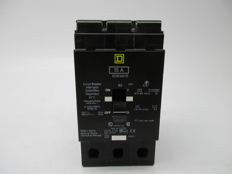 SQUARE D EDB34015 15A 480Y/277V NSMP