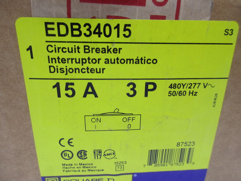 SQUARE D EDB34015 15A 480Y/277V NSMP