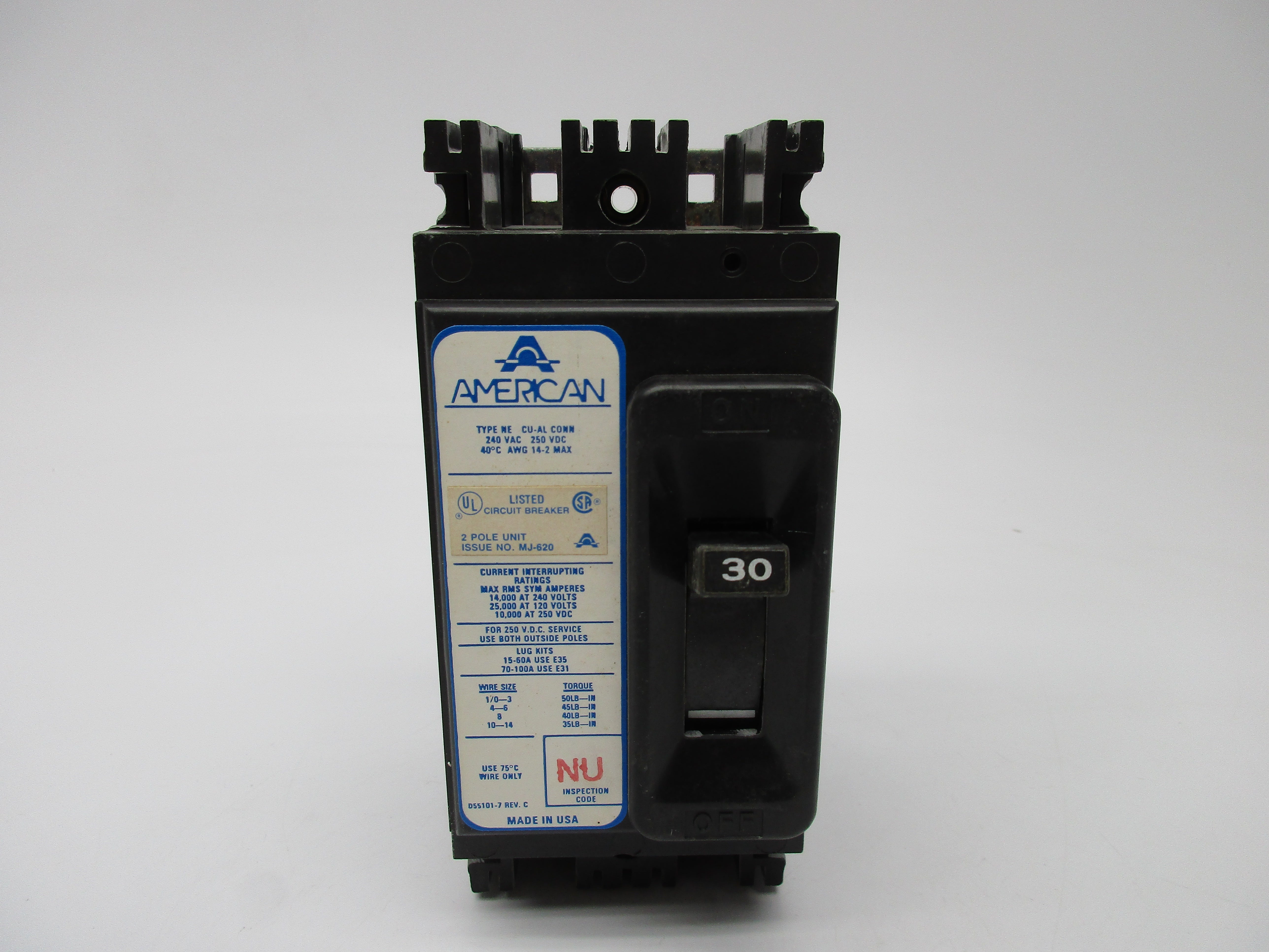 AMERICAN NEJ223150 CIRCUIT BREAKER 150A 240VAC UNMP
