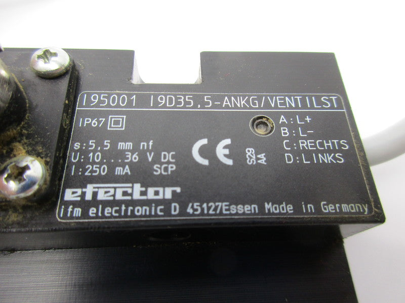 IFM EFECTOR 195001 19D35.5-ANKG/VENTILST UNMP