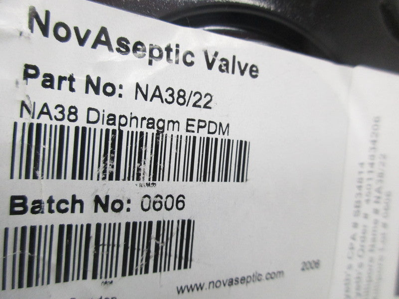 MILLIPORE NA38/22 NOVASEPTIC VALVE * NEW IN ORIGINAL PACKAGE *