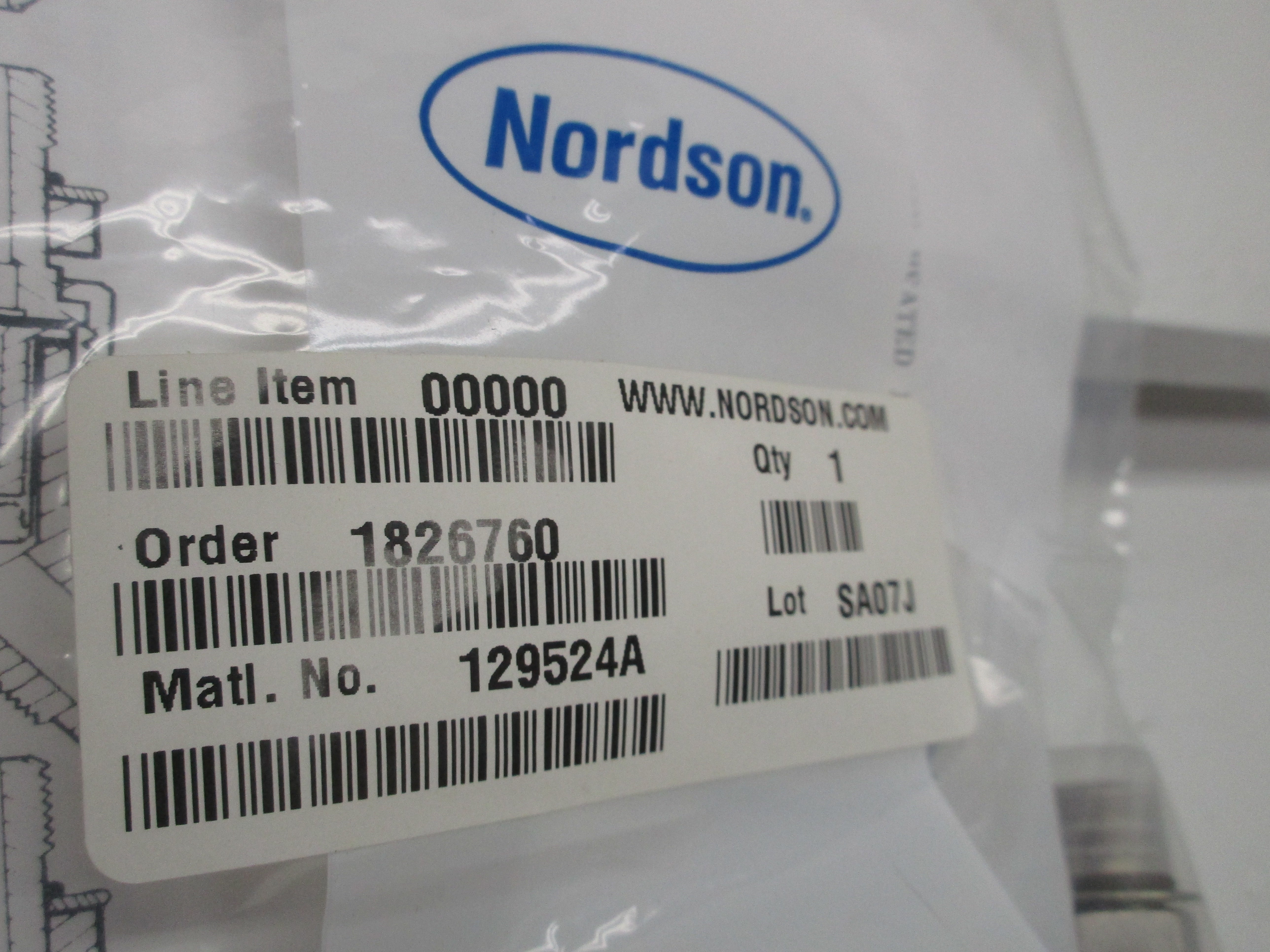 NORDSON 129524A FITTING * NEW IN ORIGINAL PACKAGE *
