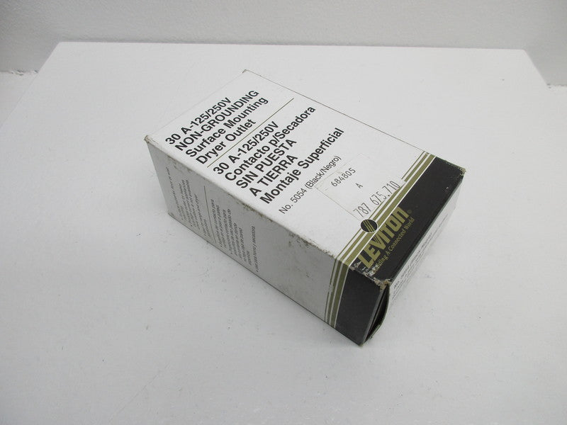 LEVITON 5054 SURFACE MOUNT DRYER OUTLET 30A 125/250V * FACTORY SEALED *