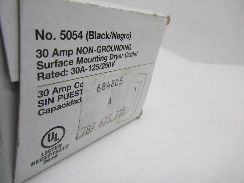 LEVITON 5054 SURFACE MOUNT DRYER OUTLET 30A 125/250V * FACTORY SEALED *