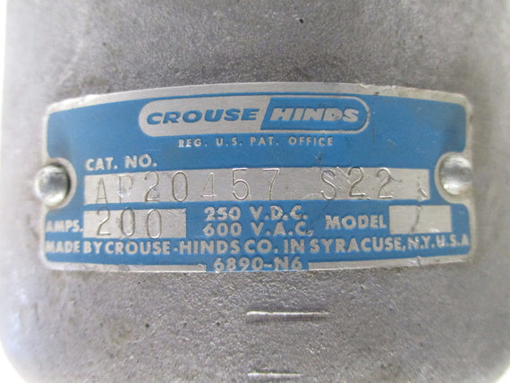 CROUSE HINDS AP20457S22 * NEW NO BOX *