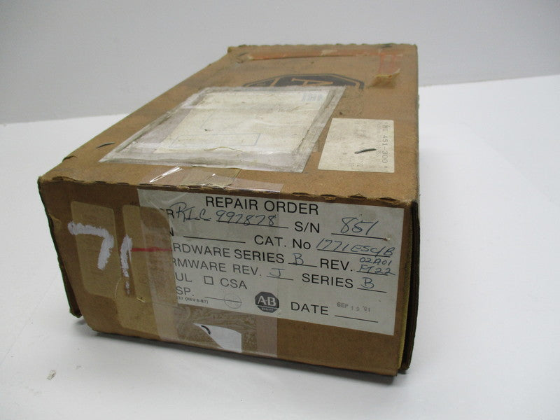 ALLEN BRADLEY 1771-ES SER. B F/W J * REMANUFACTURED *
