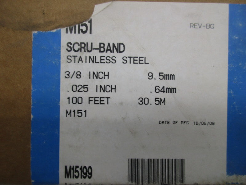 BAND IT M15199 SCRU-BAND STAINLESS STEEL * FACTORY SEALED *
