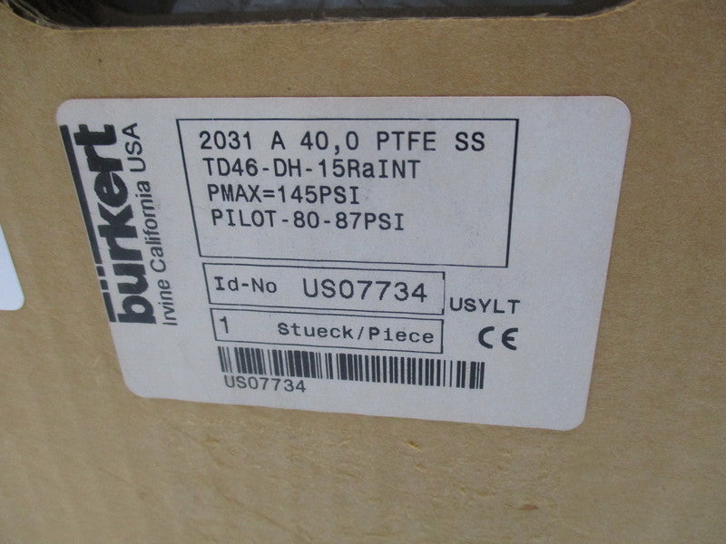 BURKERT TD46-DH-15RAINT MODEL 2031 * FACTORY SEALED *
