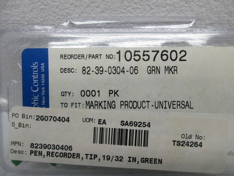GRAPHIC CONTROLS 10557602 GREEN MARKER (PKG OF 6) * NEW IN ORIGINAL PACKAGE *