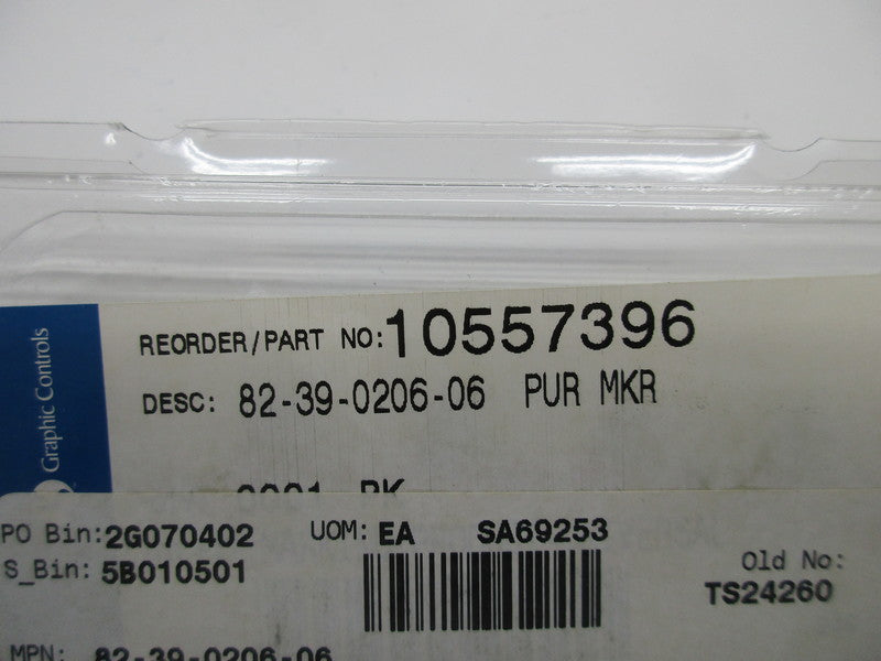 GRAPHIC CONTROLS 10557396 PURPLE MARKER (PKG OF 6) * NEW IN ORIGINAL PACKAGE *