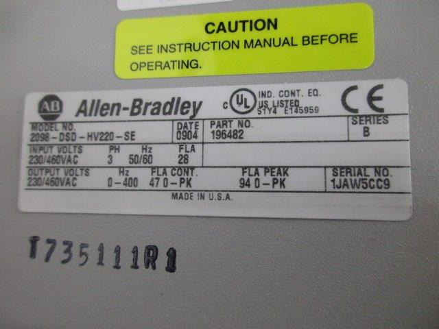 ALLEN BRADLEY 2098-DSD-HV220-SE SER.B NSMP