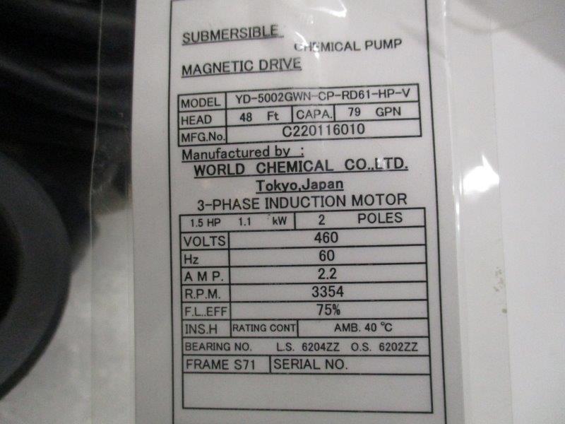 WORLD CHEMICAL YD-5002GWN-CP-RD61-HP-V  NSMP