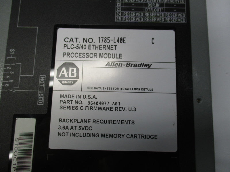 ALLEN BRADLEY 1785-L40E SER. E UNMP