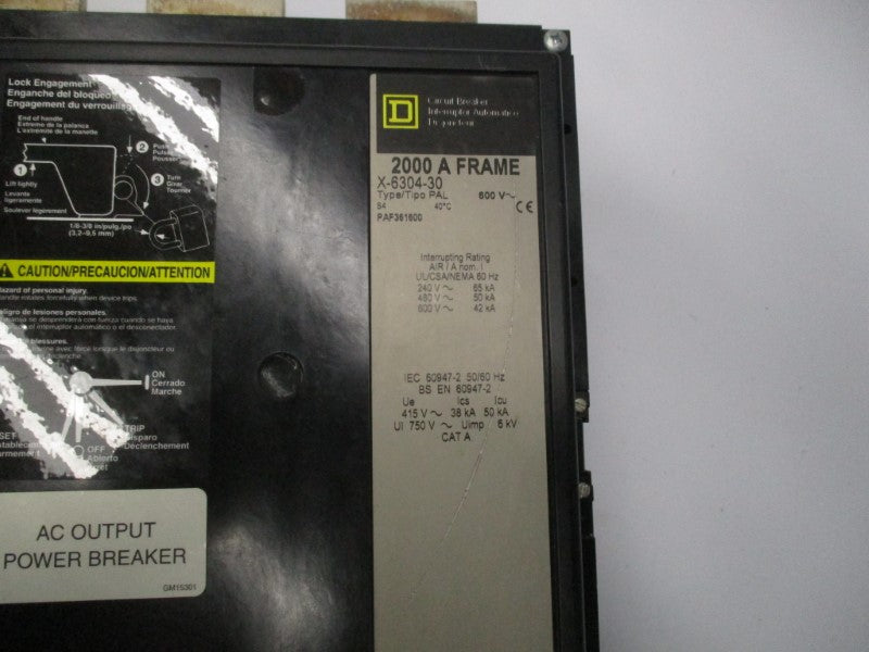 SQUARE D PAF361600 600VAC 1600A REMAN
