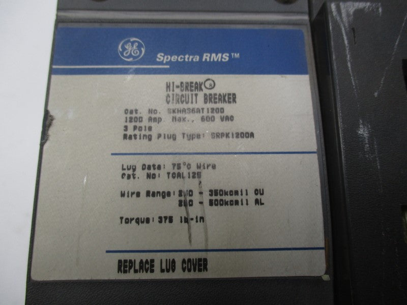 GENERAL ELECTRIC SKHA36AT1200 600VAC 1200A REMAN
