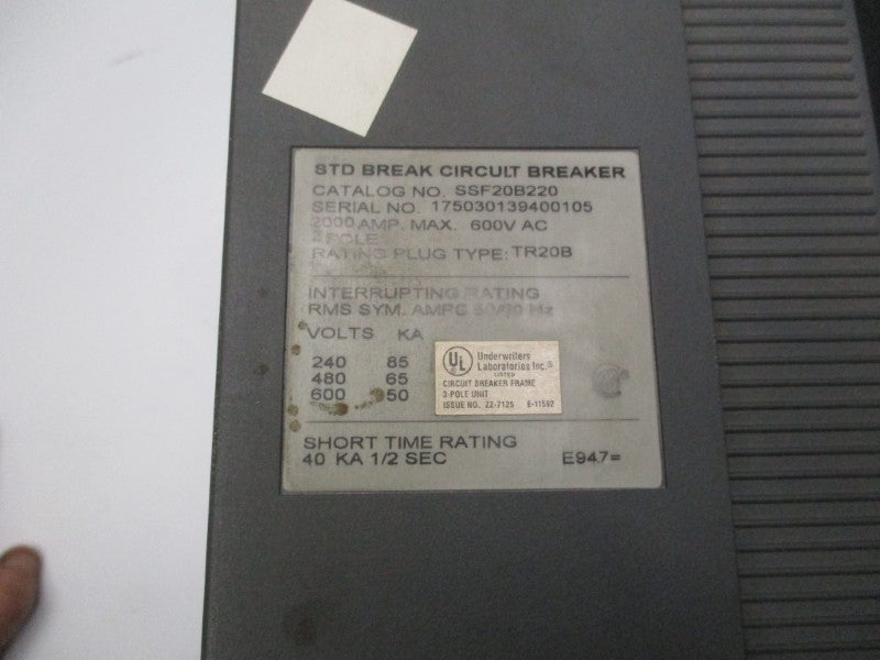 GENERAL ELECTRIC SSF20B220 600VAC 1600A REMAN