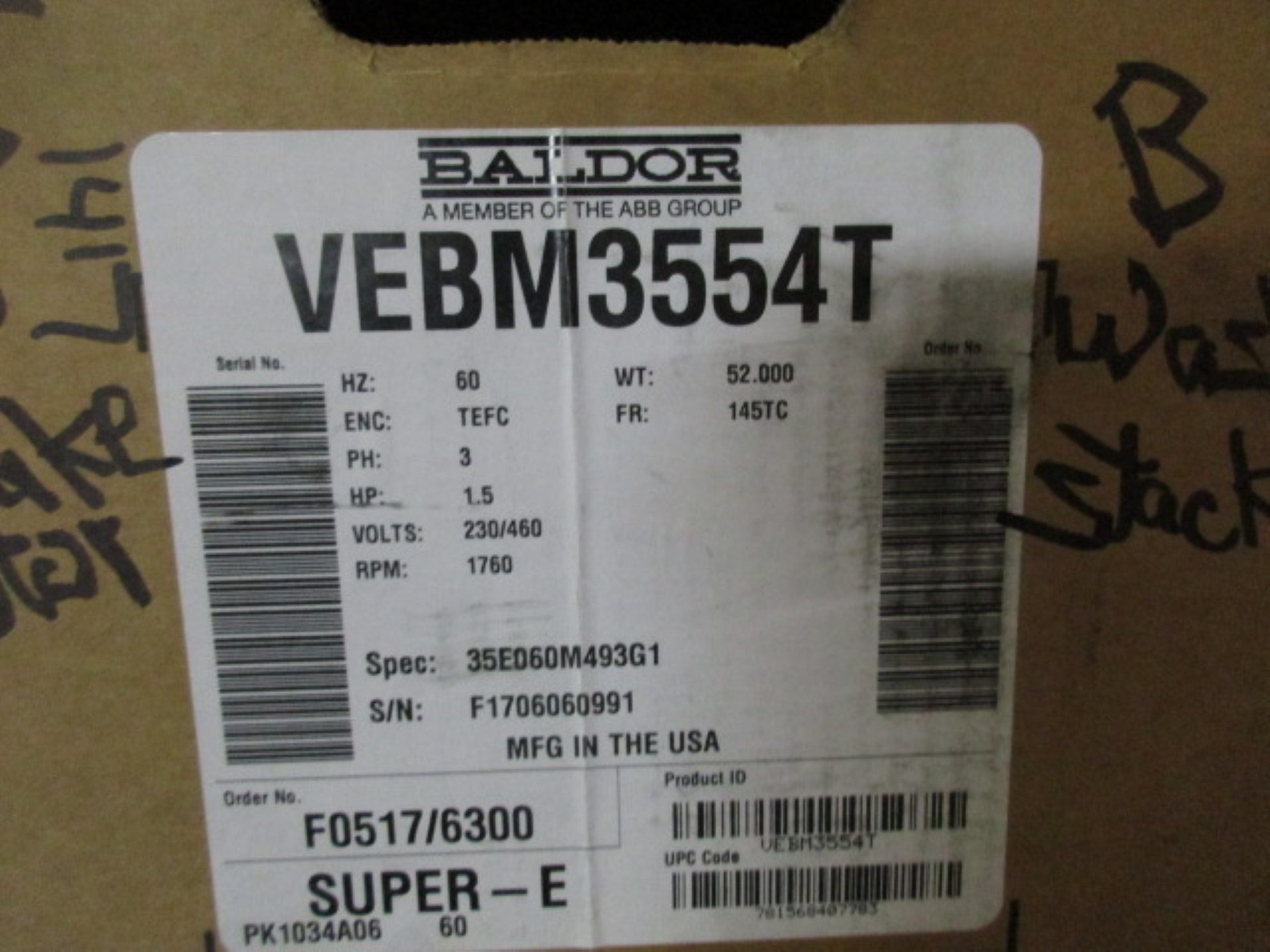 BALDOR VEBM3554T NSMP