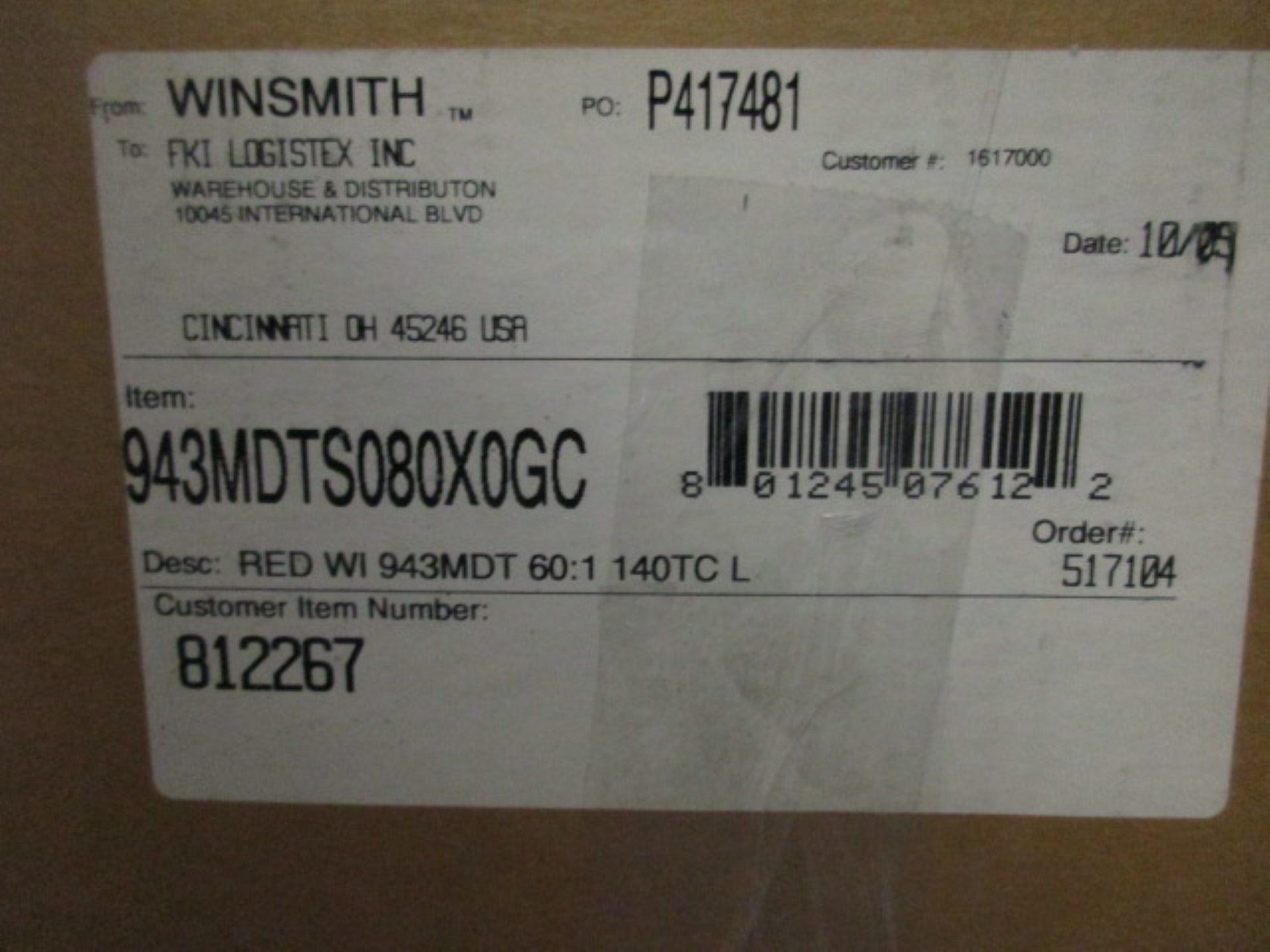 WINSMITH 943MDTS080X0GC NSMP