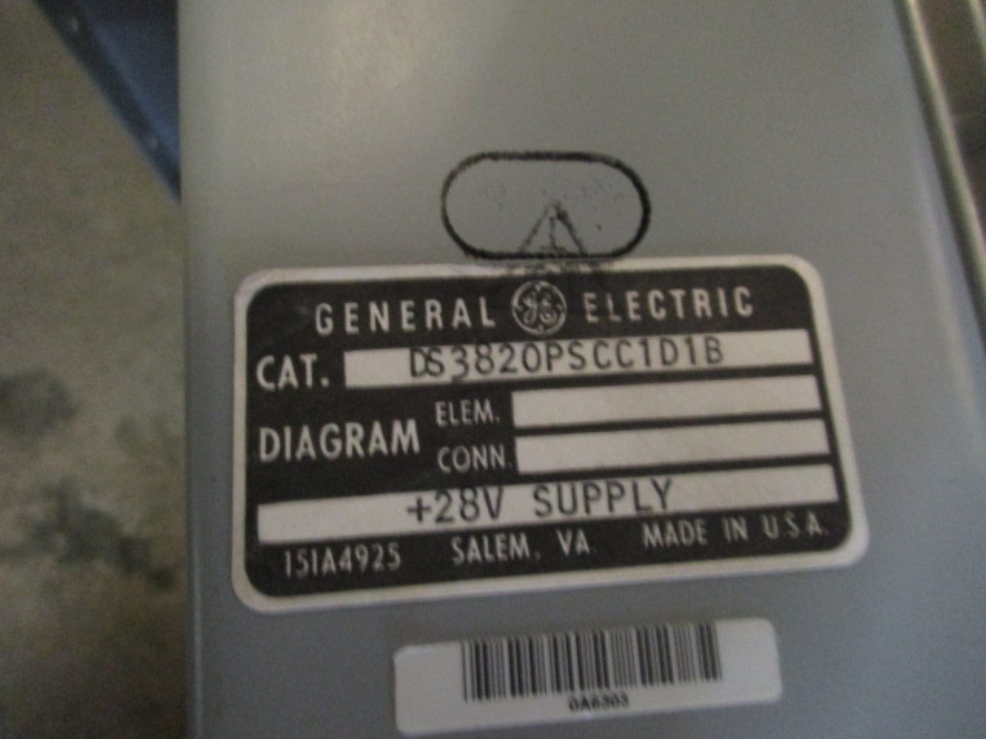 GENERAL ELECTRIC DS3820PSCC1D1B REMAN