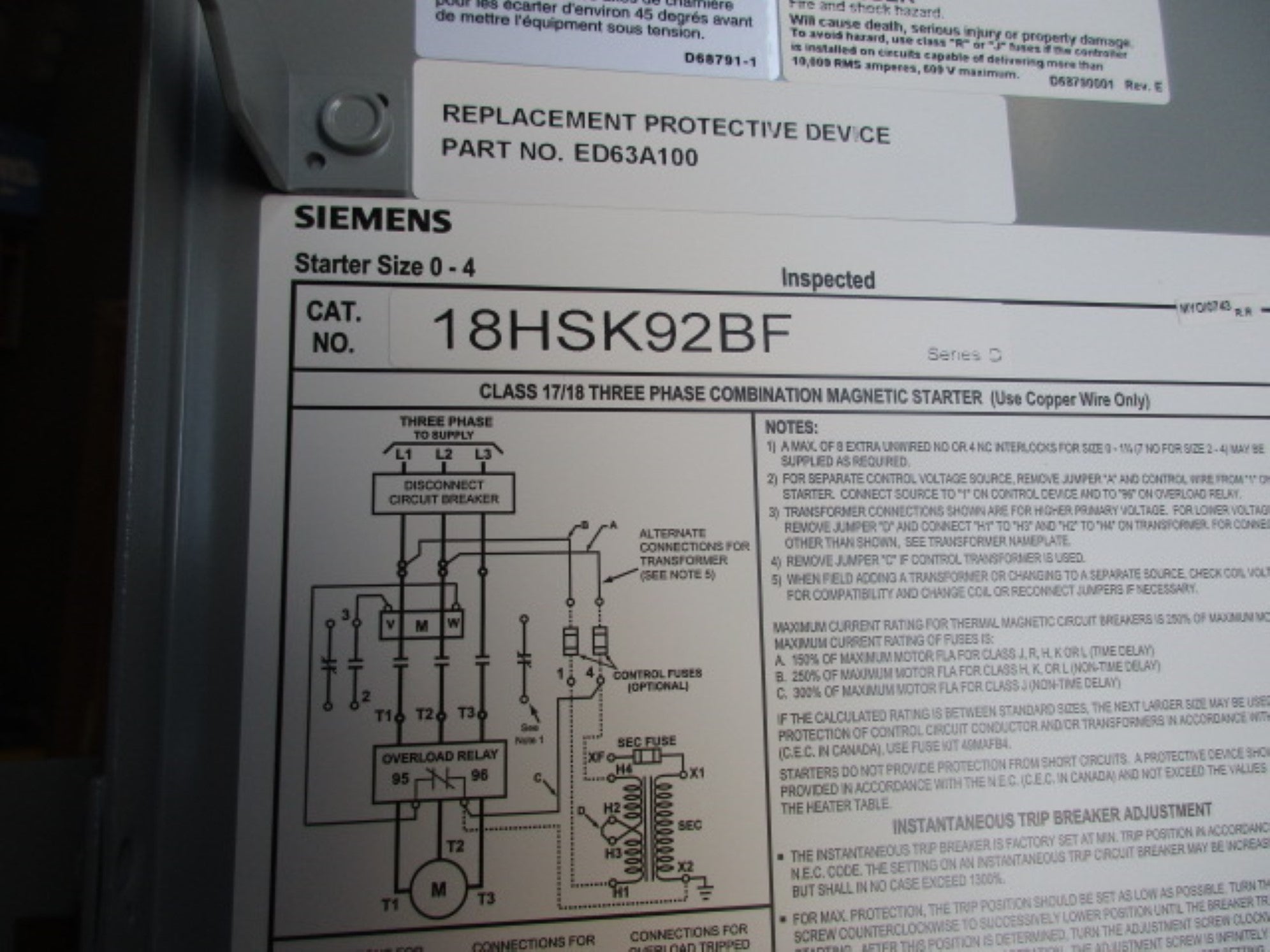 SIEMENS 18HSK92BF NSMP