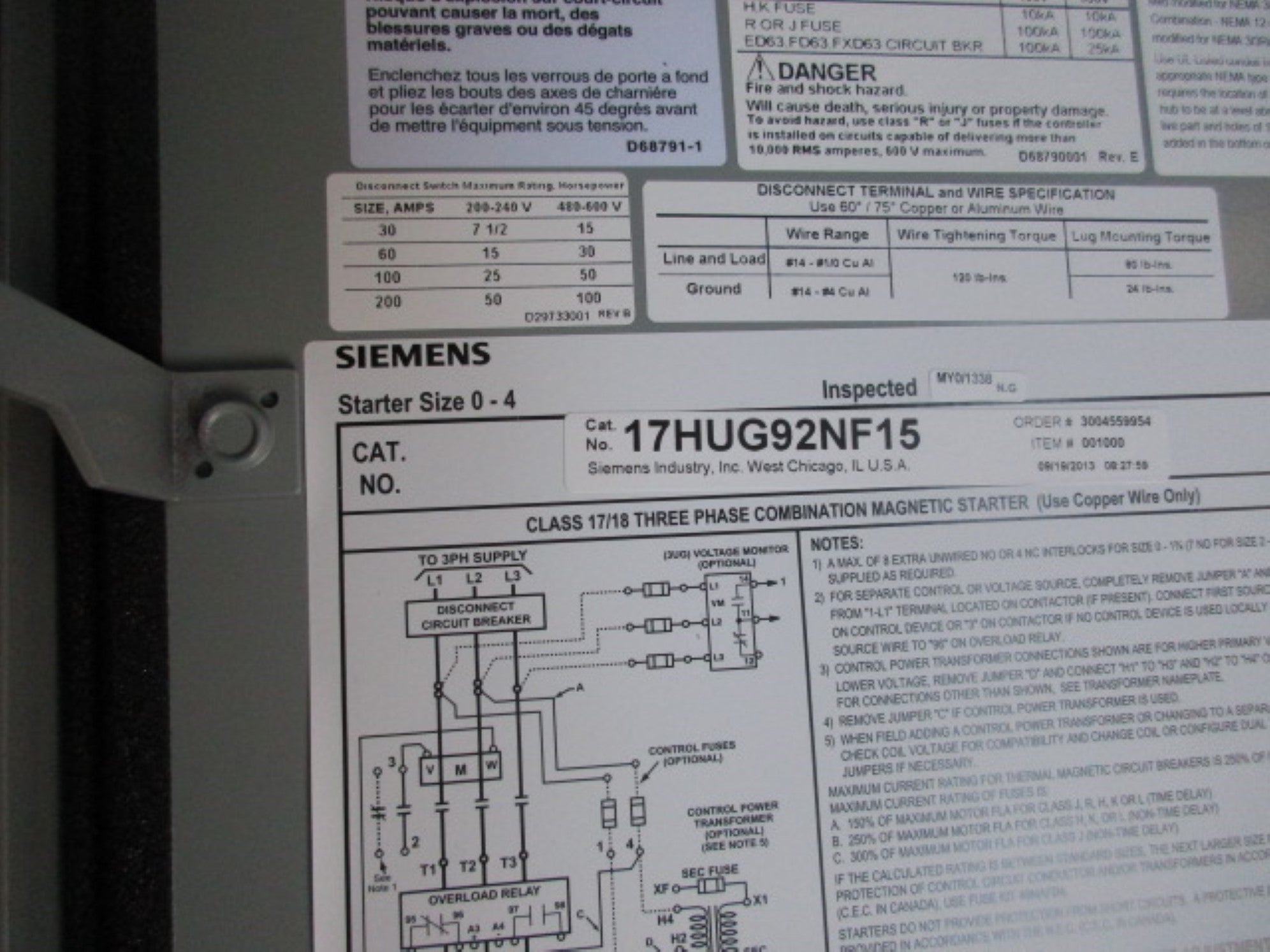 SIEMENS 17HUG92NF15 NSMP