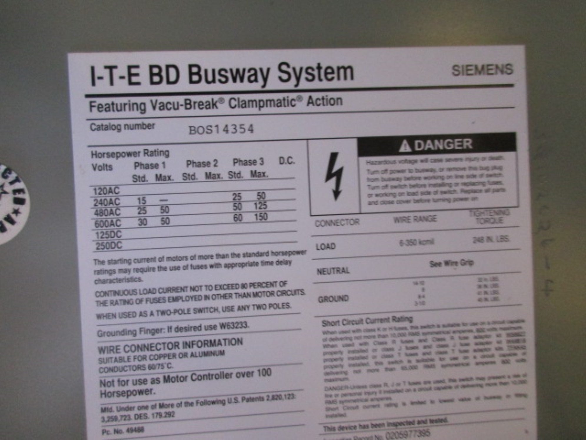 ITE BOS14354 NSNP