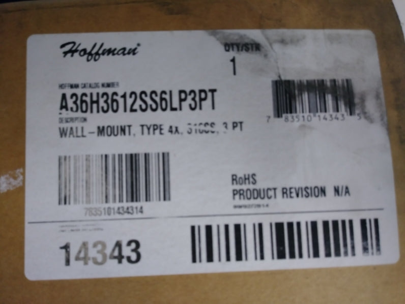 HOFFMAN A36H3612SS6LP3PT NSMP