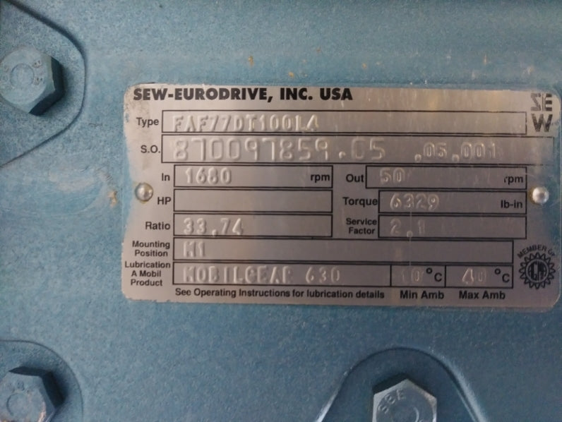 SEW EURODRIVE FAF770T100L4 NSMP