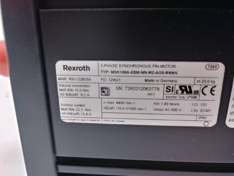 REXROTH MSK100A-0200-NN-M2-AG0-RNNN NSMP