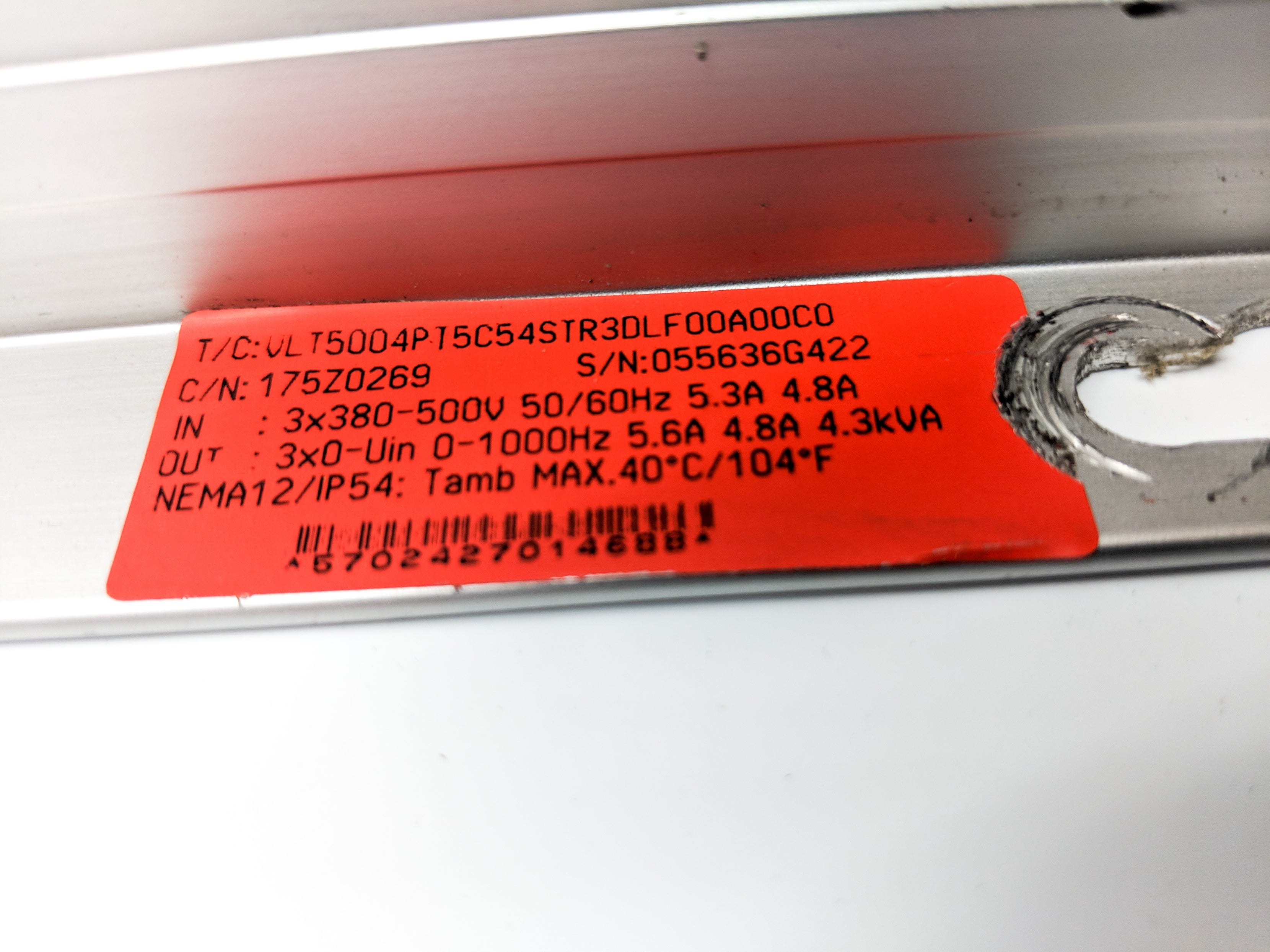 DANFOSS 175Z0269 VLT5004PT5C54STR3DLF00A00C0 380-500V 5.3A UNMP