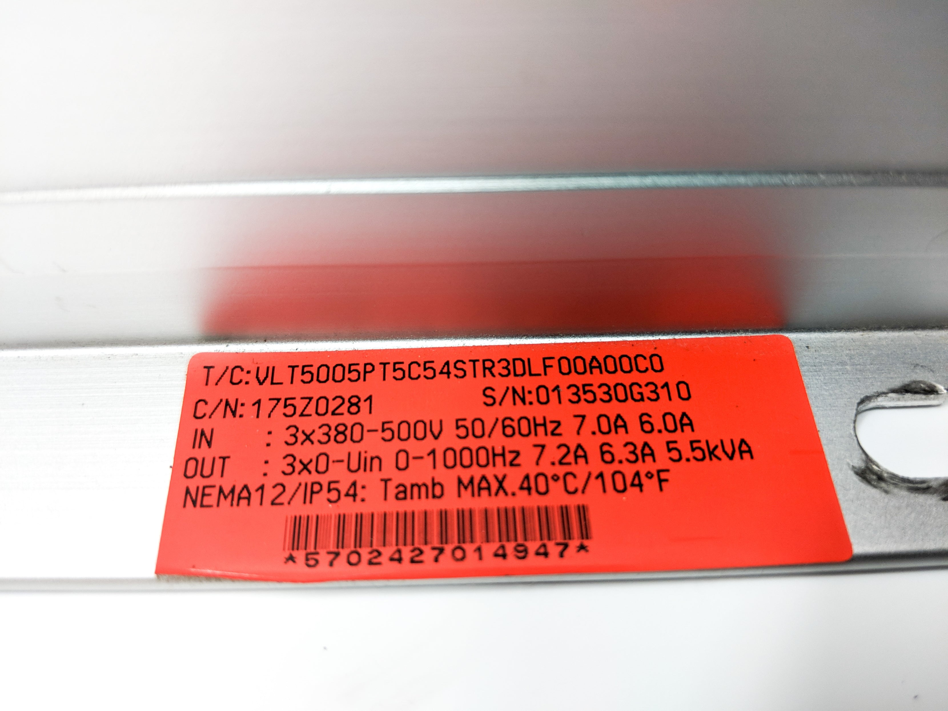 DANFOSS 175Z0281 VLT5005PT5C54STR3DLF00A00C0 380-500V 7.2A UNMP