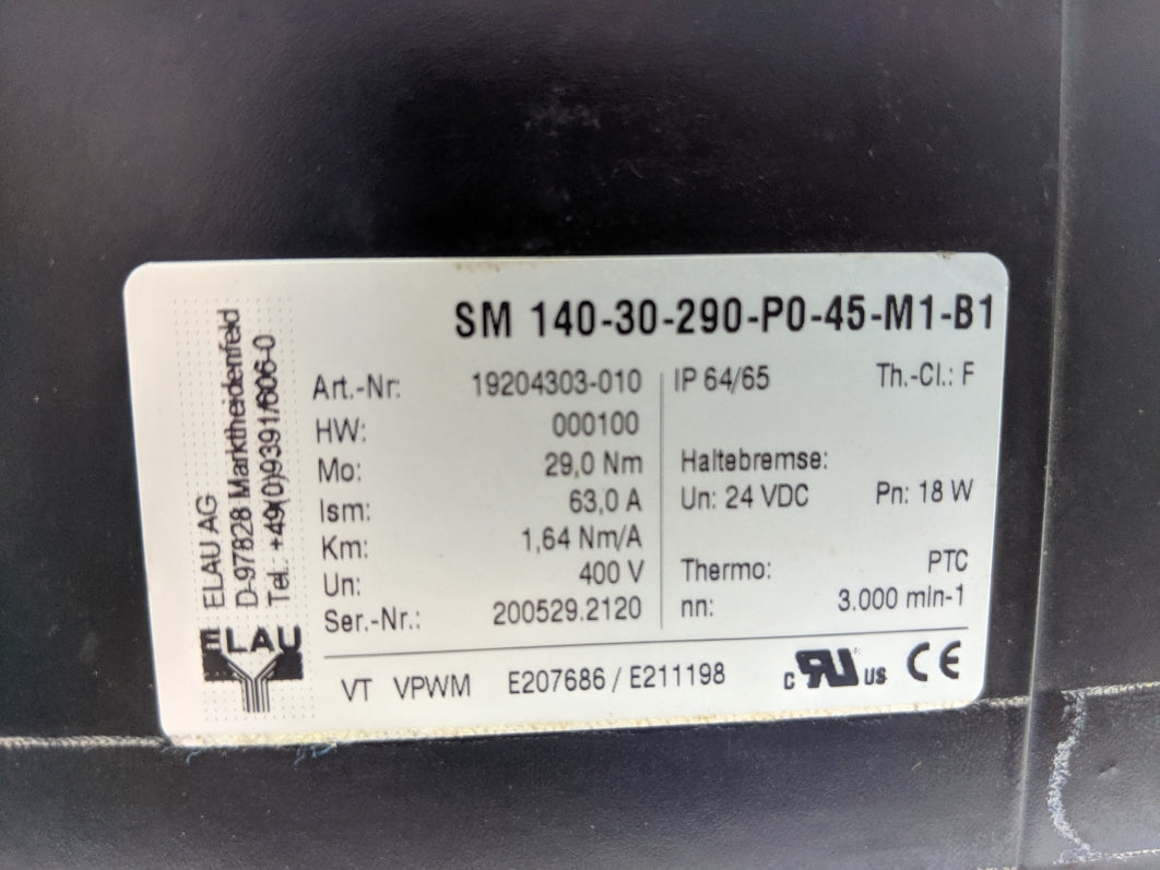 ELAU SM140-30-290-P0-45-M1-B1 REMAN