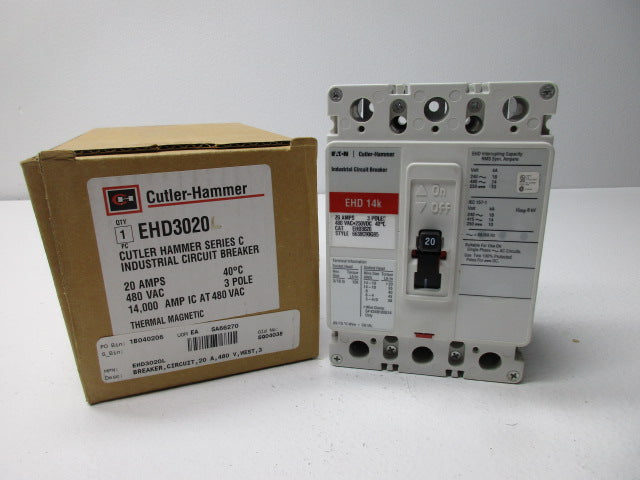 CUTLER HAMMER EHD3020 CIRCUIT BREAKER *NEW IN BOX*