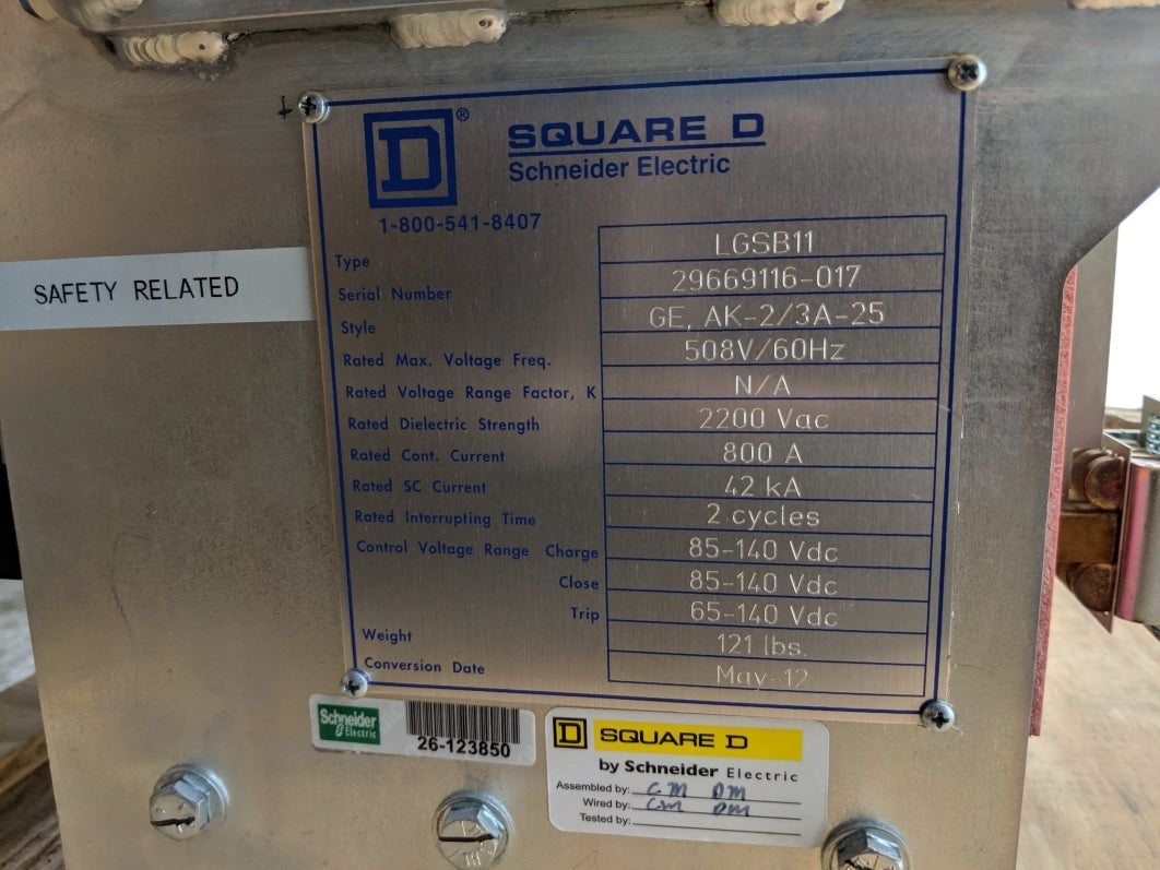 SQUARE D MASTERPACT NT08N1 TA2ATR41A9SGFFWXJAN  NSNP