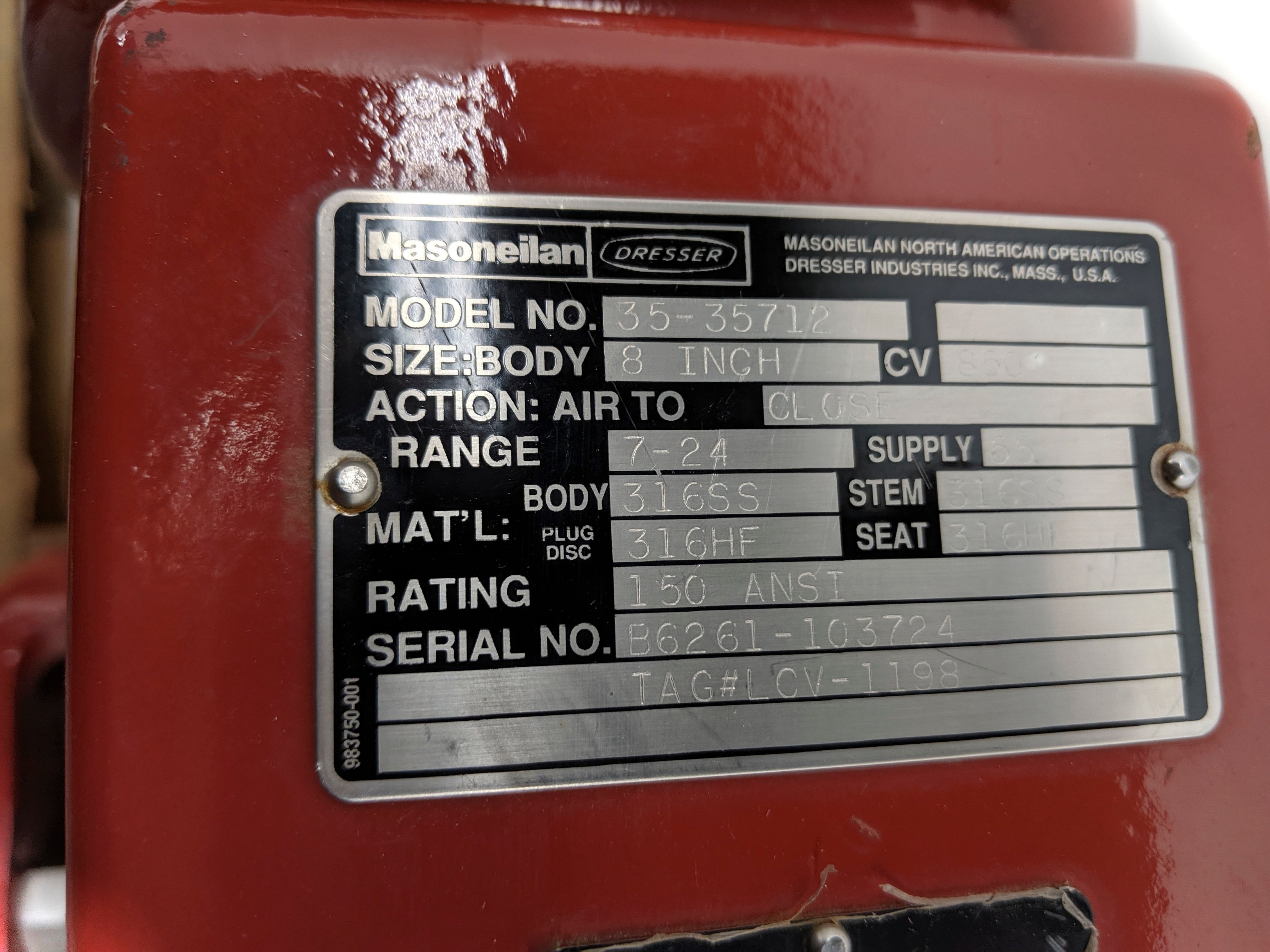 DRESSER MASONEILAN CAMFLEX II 35-35712 8" 55PSI  REMAN