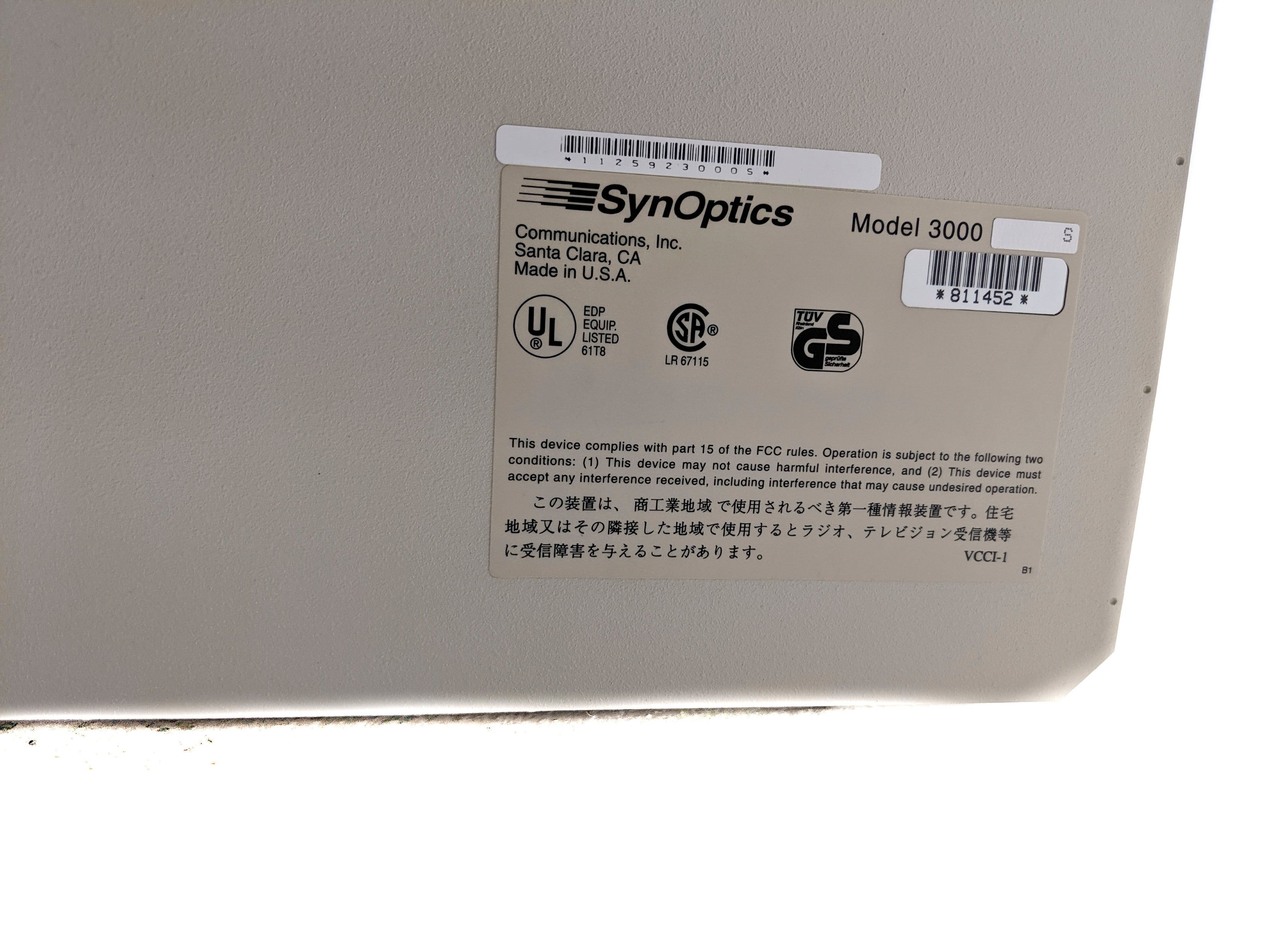 SYNOPTICS COMMUNICATIONS LATTIS NET 3000S NSMP