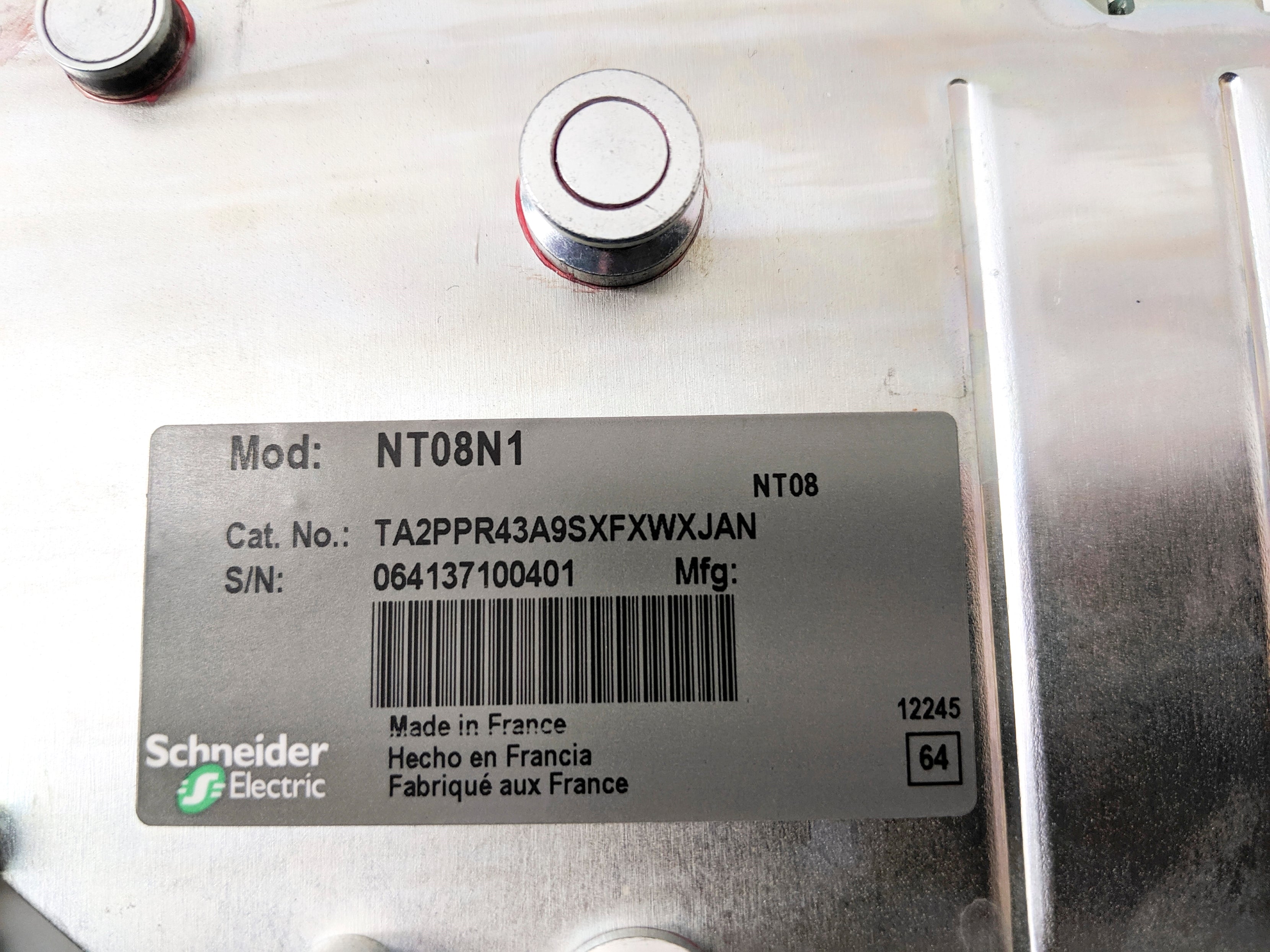 SQUARE D MASTERPACT NT08N1 TA2PPR43A9SXFXWXJAN NSMP