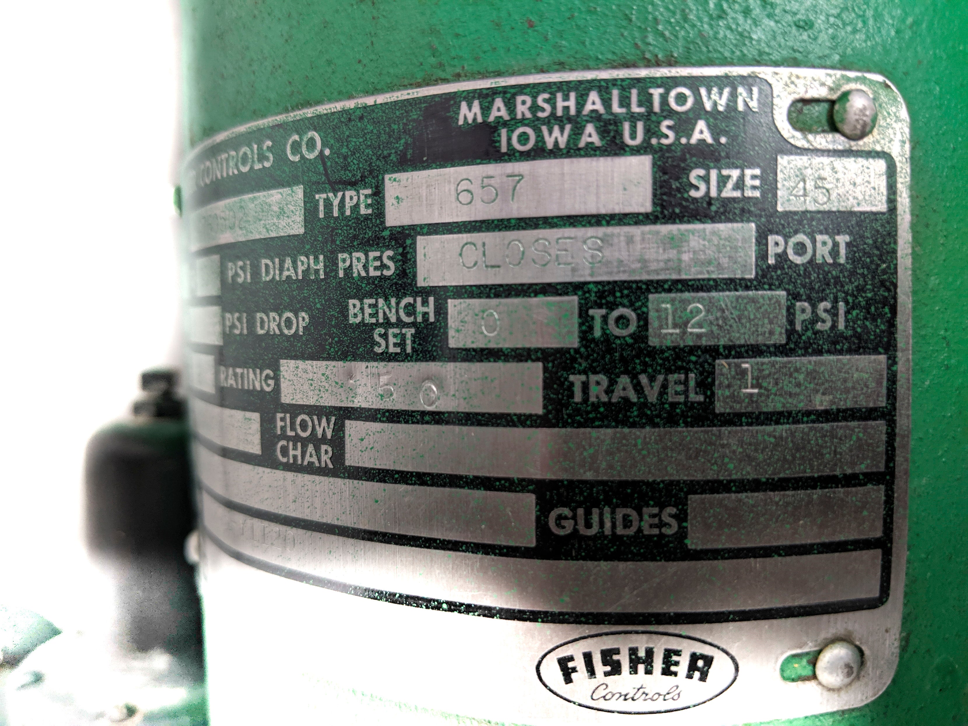 FISHER CONTROLS 657 SIZE 45 UNMP