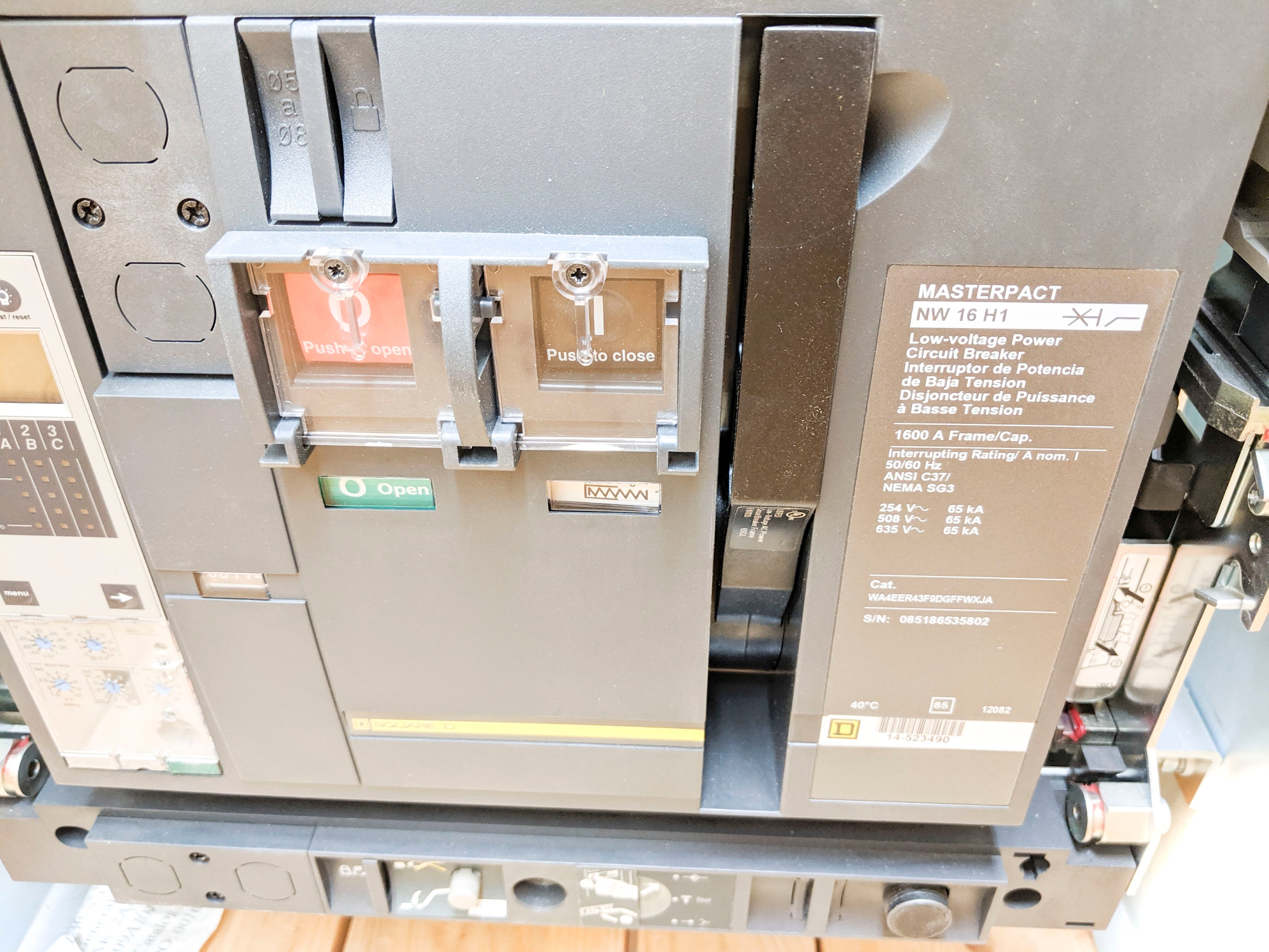 SQUARE D MASTERPACT NW16H1 LGSB4 BF-5.0A-SR NSNP