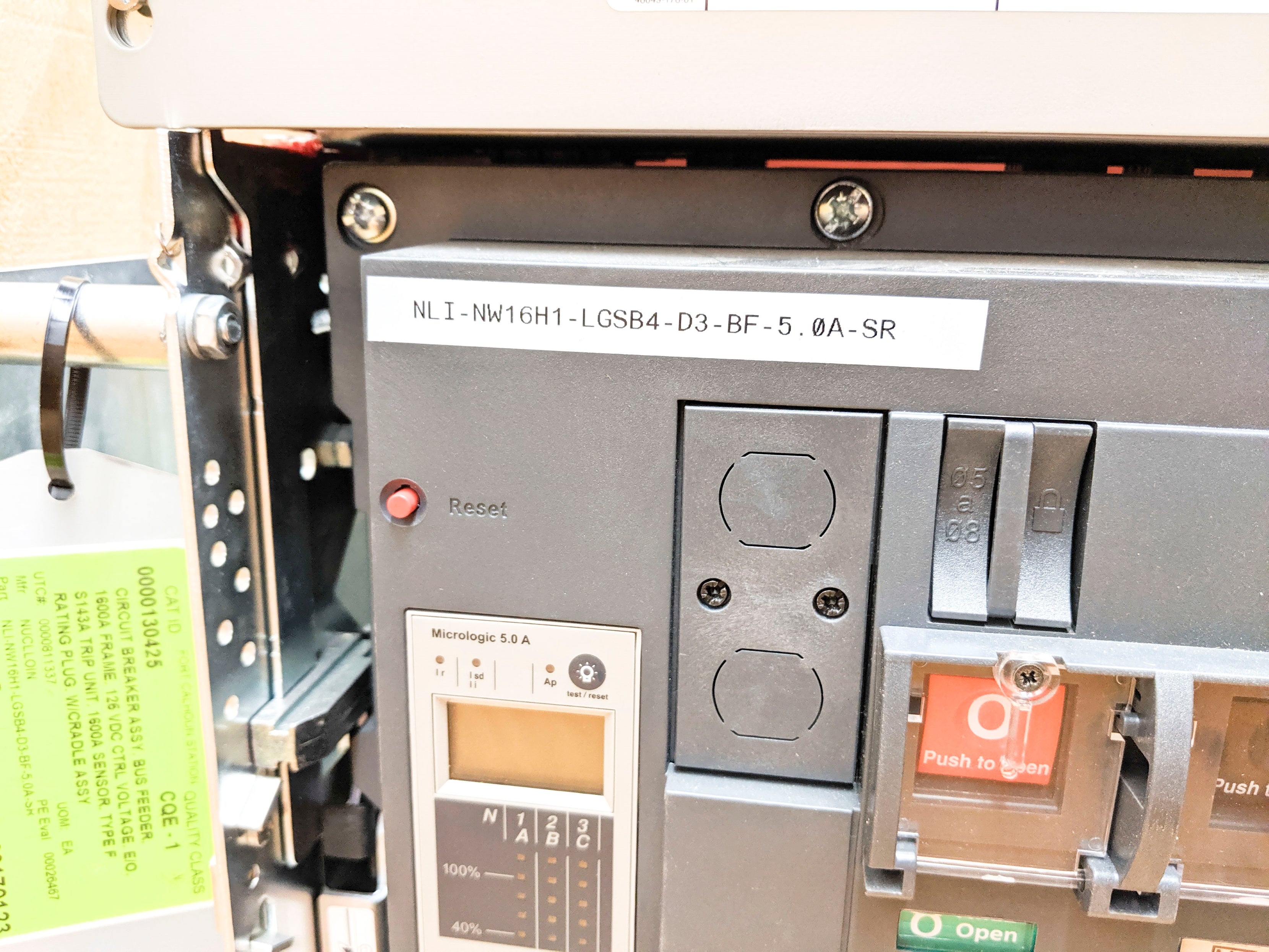 SQUARE D MASTERPACT NW16H1 LGSB4 BF-5.0A-SR NSNP