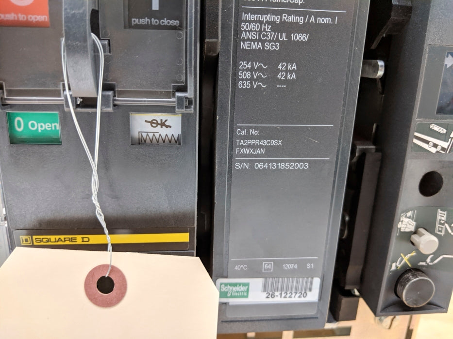 SQUARE D MASTERPACT NT08N1 TA2PPR43C9SXFXWXJAN REMAN