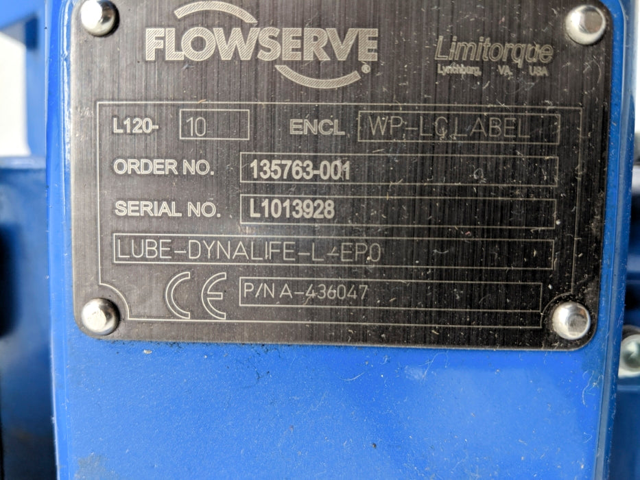 FLOWSERVE LIMITORQUE L120-10 A-436047 A484MY 135763-001 NSNP