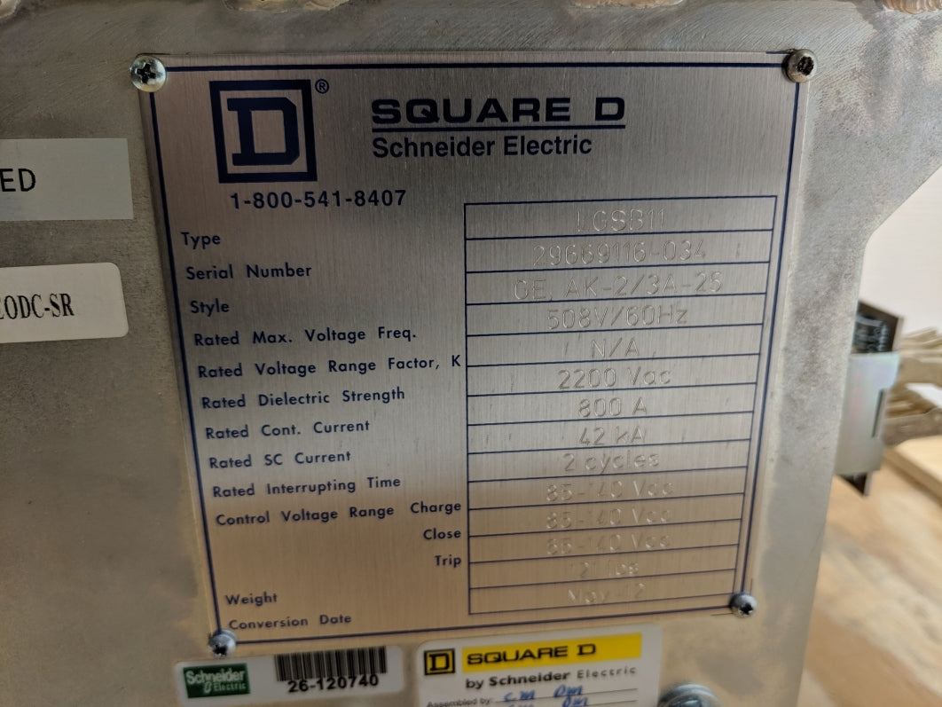SQUARE D MASTERPACT CTAAVV3AXAXBXDXFXXNW REMAN