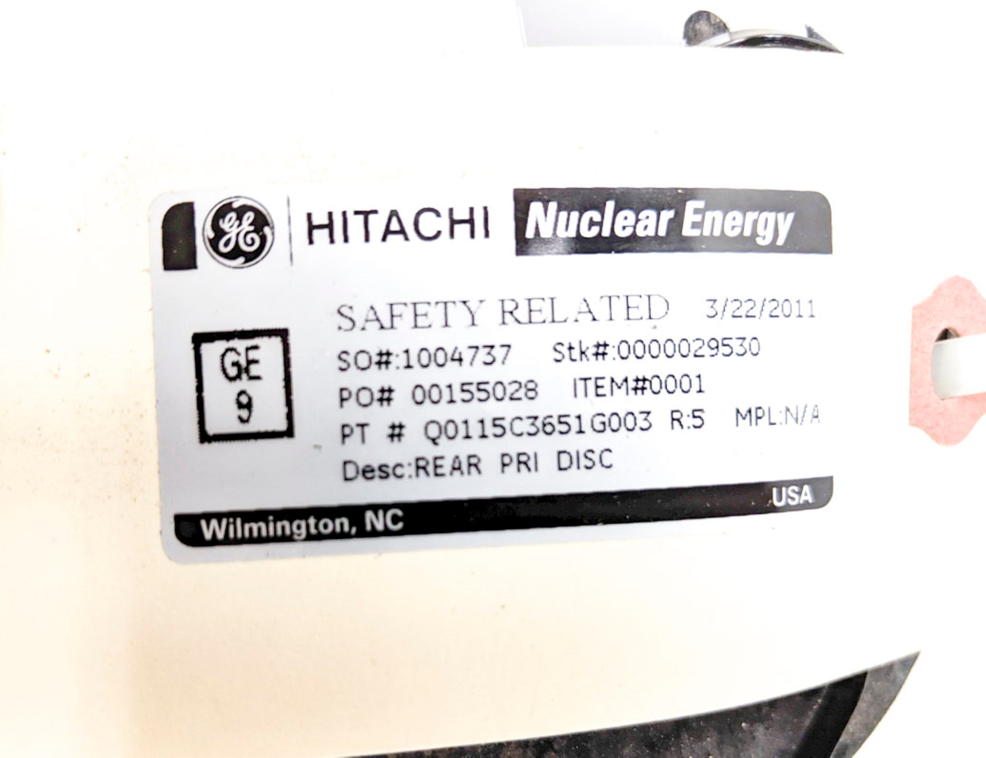 GENERAL ELECTRIC HITACHI Q0115C3651G003 REAR PRIMARY DISCONNECT NSNP
