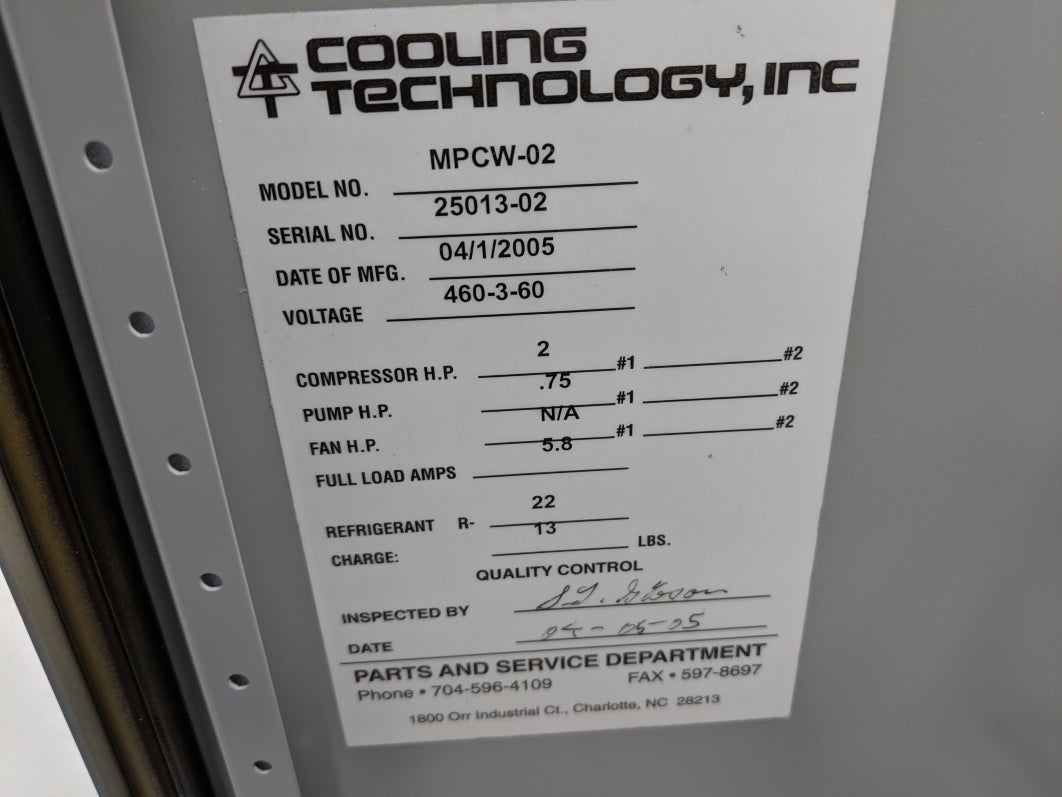 COOLING TECHNOLOGIES MPCW-02 (AS PICTURED) UNMP