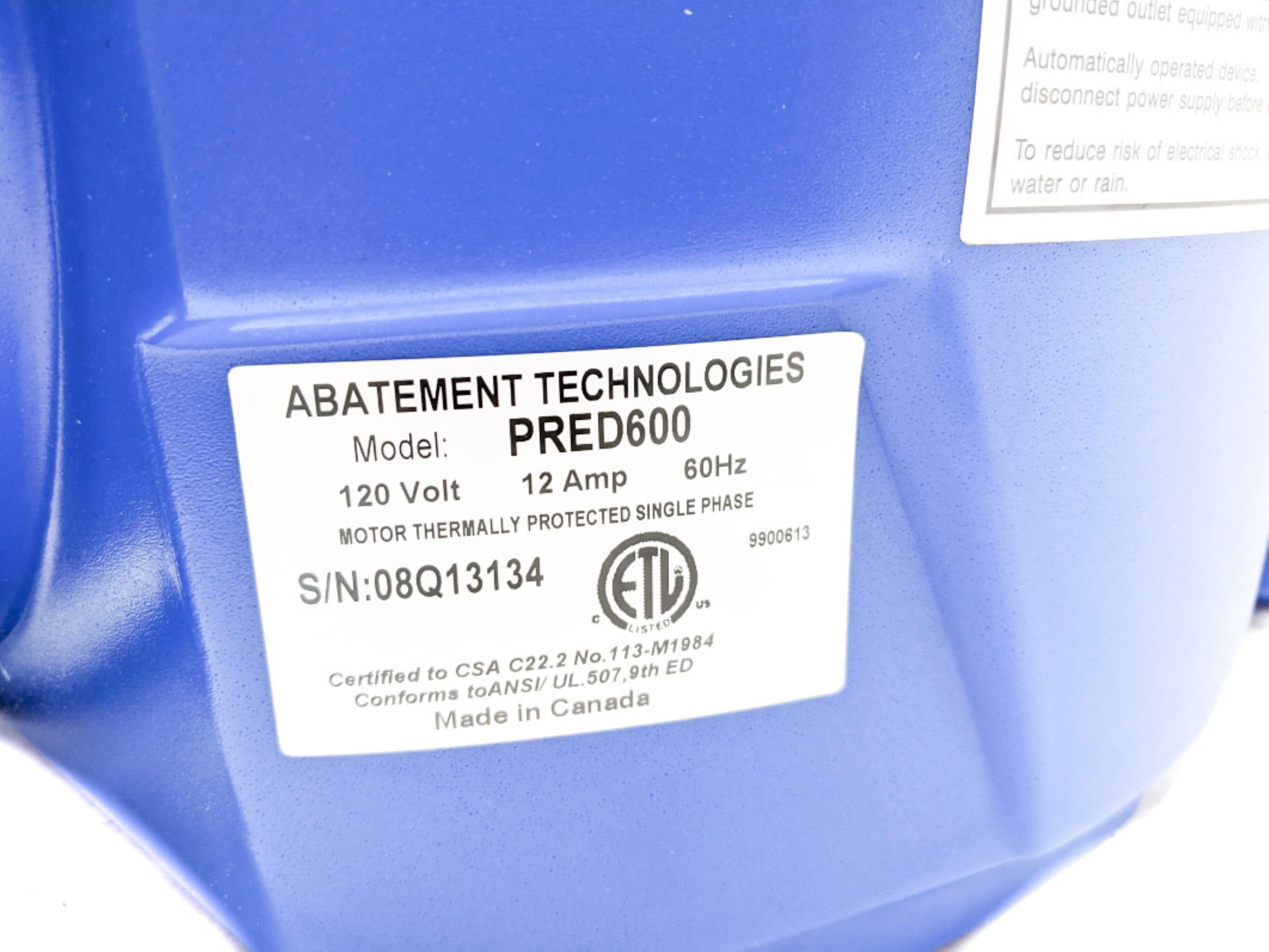 ABATEMENT TECHNOLOGIES PREDATOR PRED600 NSMP