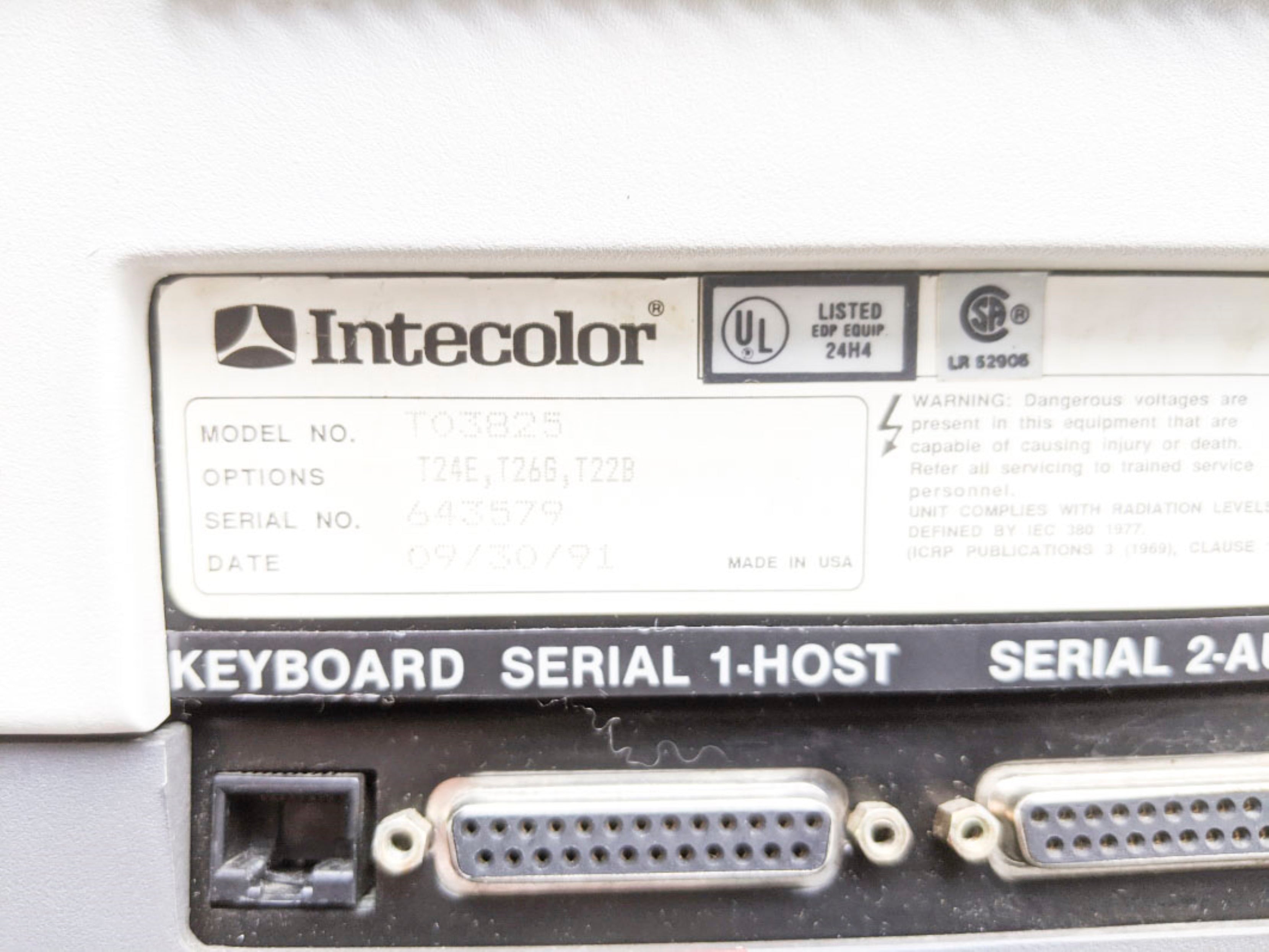 INTECOLOR T03825 14" CRT MONITOR REMAN