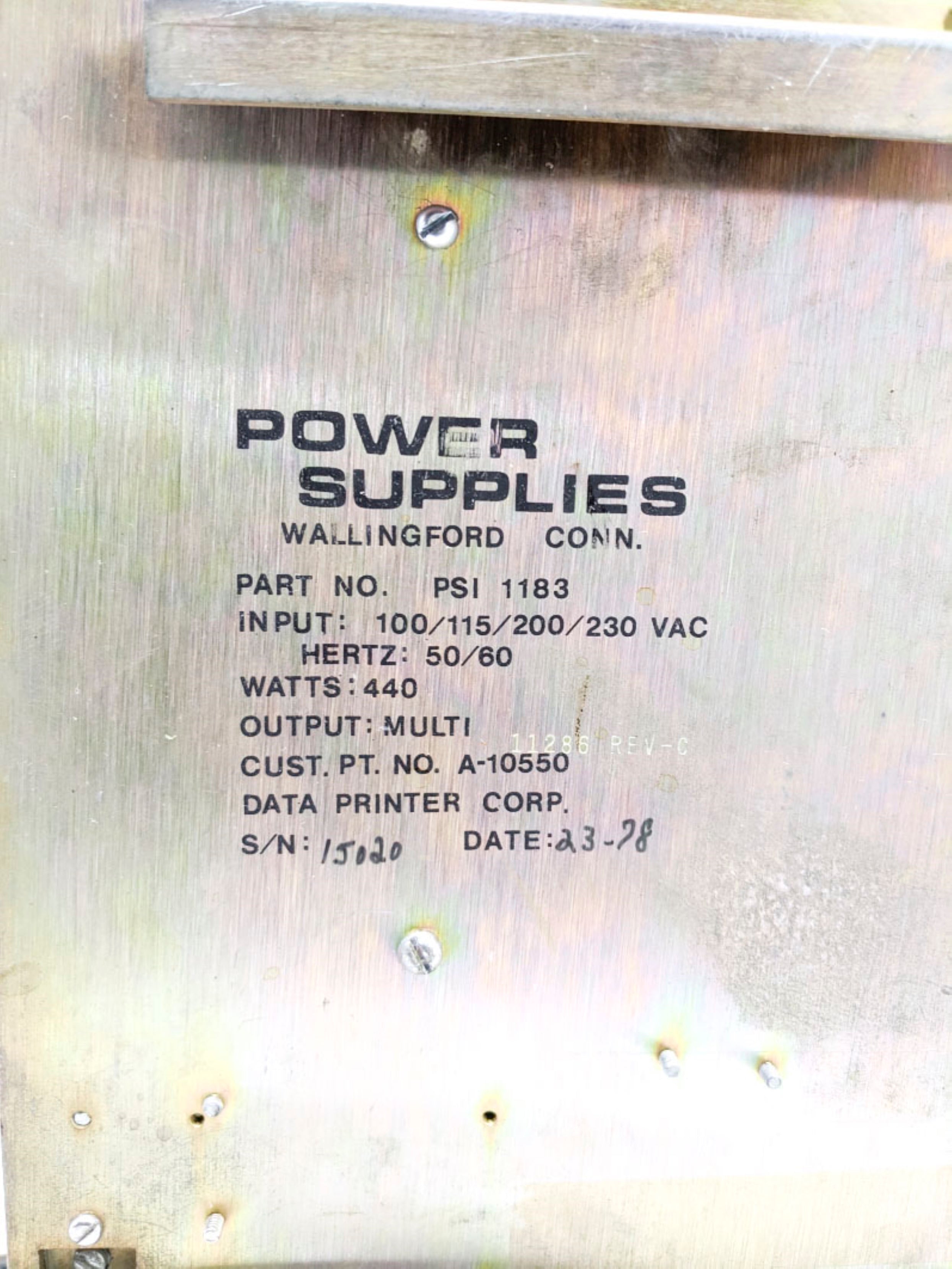 POWER SUPPLIES PSI 1183 UNMP